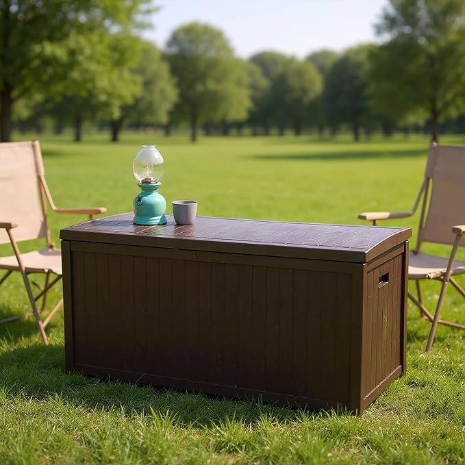 Large Outside Storage Box Container Lockable Deck Patio Box Waterproof for Furniture Outdoor Cushions Garden Pool Tools
