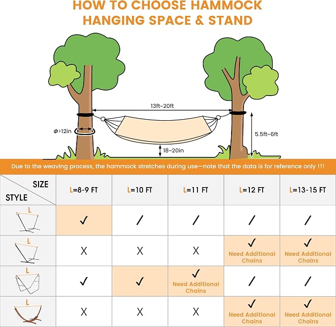 Lazy Daze Hammocks Handwoven XL Mayan Hammock, 10.5 FT Soft Rope Double Hammocks, Portable Outdoor Hammock with Carry Bag, 2 Straps & Carabiners for Patio Outside, 550 lbs Weight Capacity, Tan