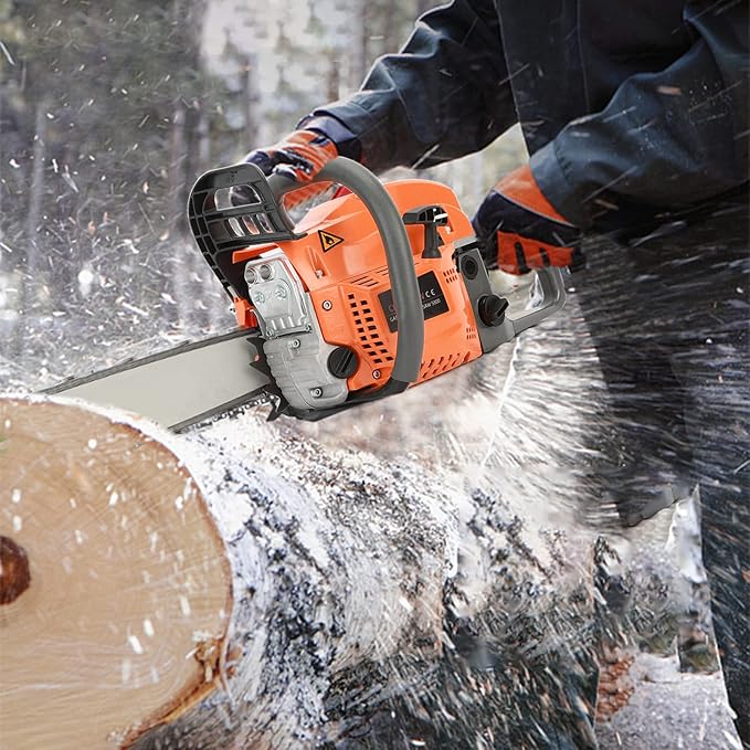 Gas Chainsaw, 58CC Top Handle 20 Inch Gasoline Chainsaw for Craftsman Wood Cutting, Handheld Cordless Gas Powered Petrol Chain Saws for Forest, Wood, Garden and Farm Cutting Use