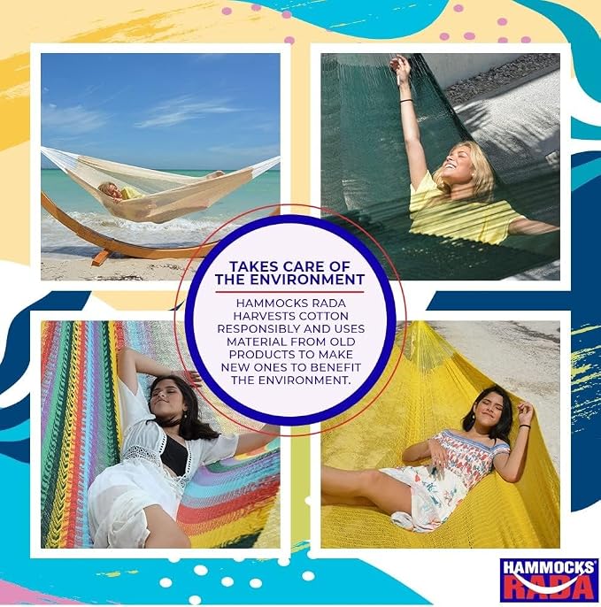 Handmade Matrimonial Hammock - Hammocks Rada Handmade Yucatan Hammock - Artisan Crafted (Ocean)