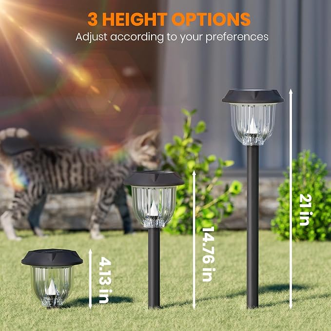 AOSEA Bright 12 Pack Solar Lights Outdoor IP65 Waterproof,LED Solar Lights for Outside,Landscape Lighting,Garden Decorative for Yard,Patio,Landscape,Pathway,Sidewalk,Driveway,Lawn (Warm)