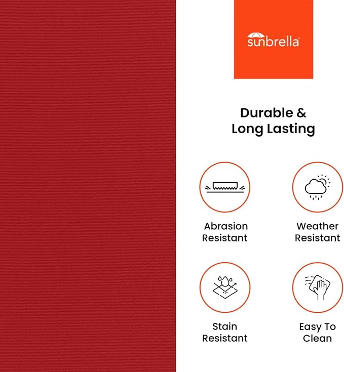 Covers & All Sunbrella Throw Pillows Set of 2, 16 x 16 Inch Square Outdoor & Indoor Cushions with Insert, Fade & UV Resistant Fabric (Canvas Jockey Red)