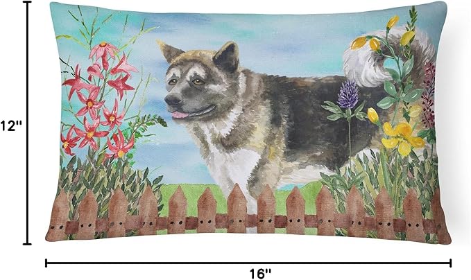 Caroline's Treasures CK1231PW1216 American Akita Spring Canvas Fabric Decorative Pillow Machine Washable, Indoor Outdoor Decorative Pillow for Couch, Bed or Patio, 12HX16W
