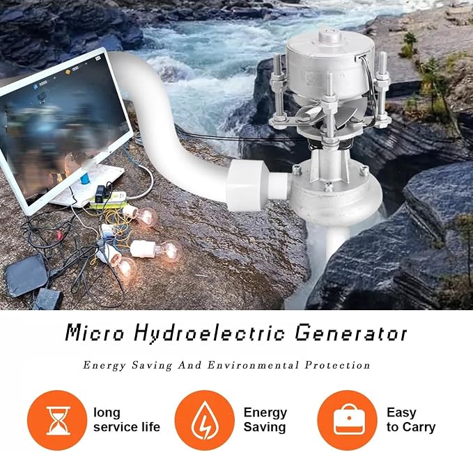 Micro Hydroelectric Generator, 500W 220V Portable Water Turbine Generator, Eco-Friendly Hydro Power System For Home Use, Lighting & Monitoring
