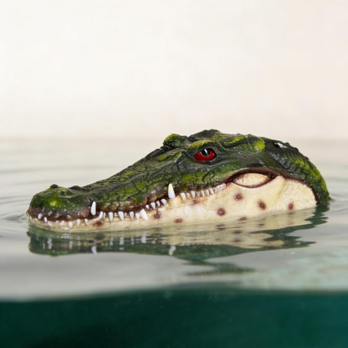 Pond Floating Alligator Head Decoy, Pools Float Fake Gator Head Duck Detterent Crocodile Head Decoy for Koi Garden Yard Decoration Swimming Pool Animal Protector