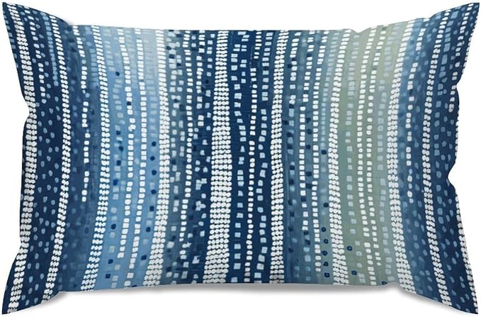 Lumbar Throw Pillow Cover Antelope Aqua Animal Cushion Cases Rustic White Blue Animal Strip Pillow Cover Accent Decorative Cushion Covers Home Decor for for Couch Sofa Home Decor 12x20in