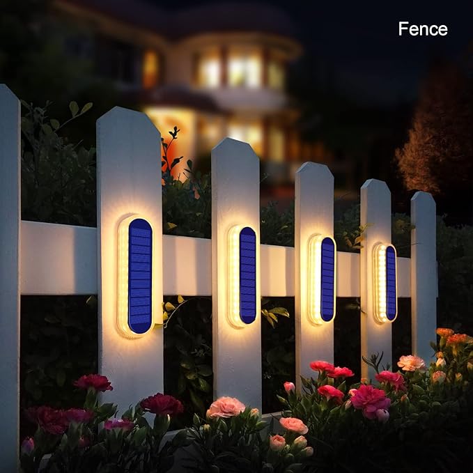 YiLaie Solar Step Lights Outdoor Waterproof, Warm White Solar Stair Lights Outdoor Solar Powered, Small Solar Lights for Pool Lanai Patio Deck Mailbox Decor (4 Pack)