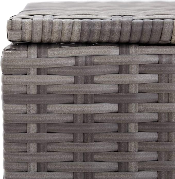 Festnight Patio Storage Box Deck Box for Patio Furniture, Outdoor Cushions, Garden Tools and Pool Toys Poly Rattan 39.4"x19.7"x19.7" Gray