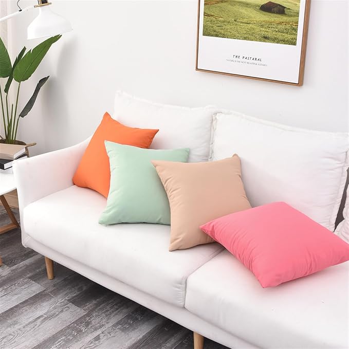 Pack of 2 Outdoor Waterproof Pillow Covers Decorative Throw Pillow Covers Furniture Cushion Cases Spring for Chair Patio Garden Couch Tent Balcony Sofa, Black, 16"x16"