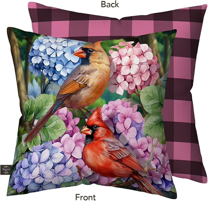 Briarwood Lane Spring Indoor/Outdoor Pillow 17x17 Perched Cardinals for Spring Pillow