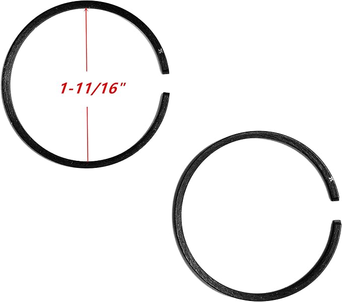 Piston Kit with Ring Pin Clip for 2HP 2-Stroke 2-Cycle 63CC 64CC Gas Generator (64cc)