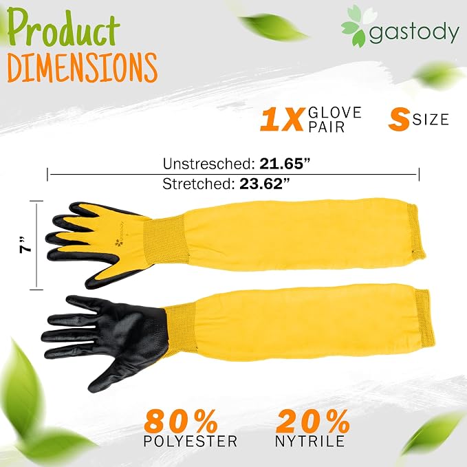Long Sleeve Gardening Gloves for Women & Men, Long Cuff Garden Gloves | Multipurpose heavy-duty design for outdoor & indoor use; extended cuff shields forearms from thorns, scratches & dirt