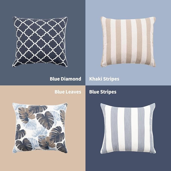 2 Pack Outdoor Throw Pillows 26" Patio Sofa Pillow,Blue Diamond | Water-Resistant Outdoor Cushions,Decorative Pillows with Insert for Patio Garden Porch,Blue Diamond