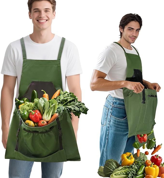Gardening Apron,Canvas Garden Apron with Pockets for Women and Men,Harvest Apron,Gifts for Gardeners