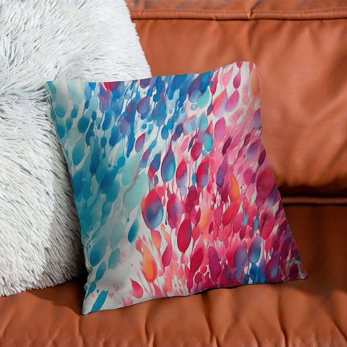 Make It Rain Fiesta Cushion Cases Rainbow Colorful Pillows 18x18 INAbstract Accent Throw Pillow Covers Farmhouse Decorative for Couch Tent Park