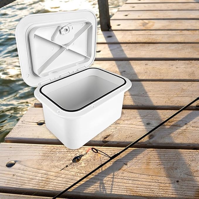 Boat Deck Tackle Box Deck Storage Box Boat Hatch Cover for Yacht Boat Accessory Lockable Lightweight Inspection Hatch Built in Tool Box Container