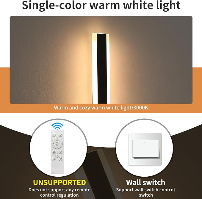 23.6inch Modern Outdoor Wall Light, 3000K Warm White Linear Outside Wall Sconce Waterproof IP65, Acrylic Panel, Black LED Long Wall Lights for Garage Garden Exterior Wall Mount Lights