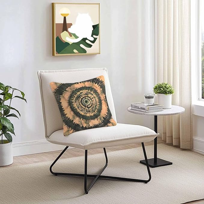 Vandarllin Outdoor Throw Pillows Covers 20x20 inch Set of 2 Waterproof Brown Tie-Dye Art Decorative Zippered Cushion Covers for Patio Furniture, Abstract Boho Tribe Lumbar Pillowcases