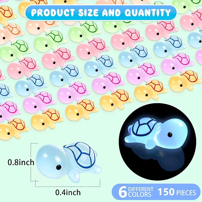 102PCS Luminous Mini Resin Sea Turtle Figurines Cute Tiny Turtles for Micro | Mini Resin Sea Turtles, Sea Turtles Figurines Glow in The Dark, Cute Tiny Turtles Bulk, Cake Toppers Ocean Theme DIY Hidden