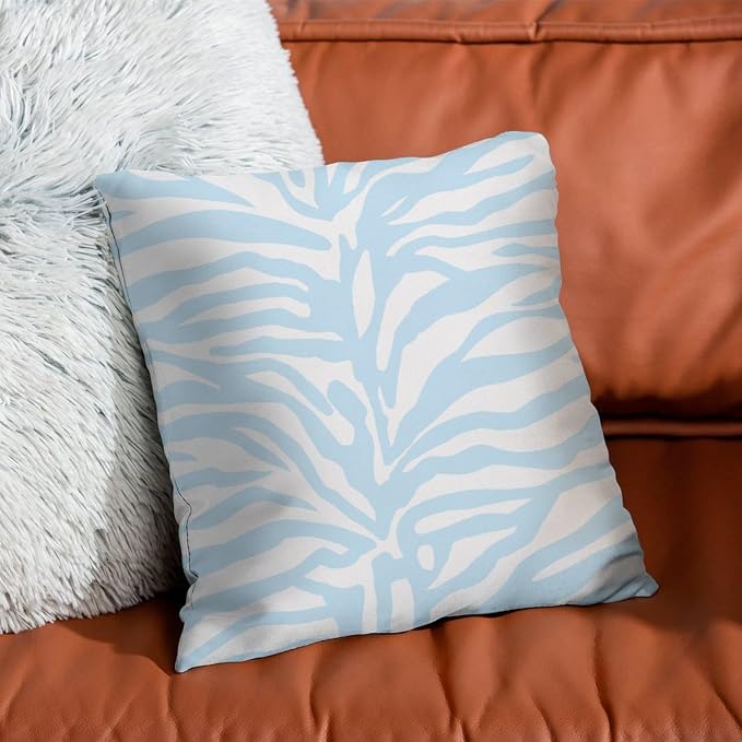Blue Tiger Print Throw Pillow Covers Animal Tiger Print Pillow Covers 24x24 INAbstract Accent Square Couch Sofa Cushion Covers for Patio Furniture Garden