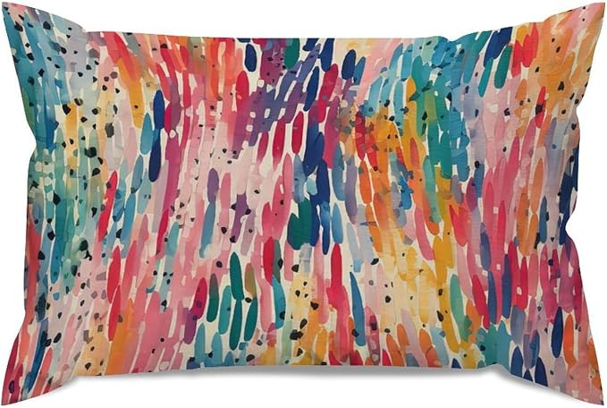Make It Rain Fiesta Lumbar Throw Pillow Cover Rainbow Colorful Throw Pillow Cover Rustic Outdoor Garden Decoration for for Couch Sofa Farmhouse Decor 12x18in