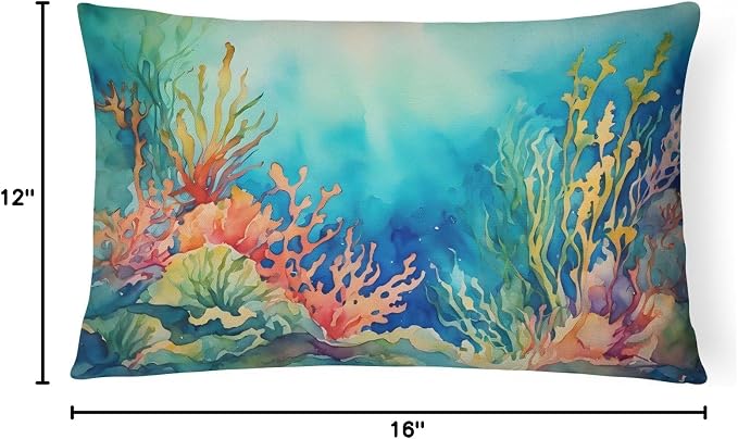 Caroline's Treasures DAC2824PW1216 Seaweed Throw Pillow Machine Washable, Indoor Outdoor Decorative Pillow for Couch, Bed or Patio, 12HX16W