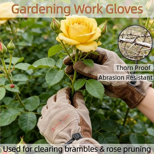 Leather Work Gloves for Men & Women.Welding, Gardening, Brown-XL | Glove for Tig, Mig, Construction, Chainsaw, Farm, Ranch, etc. Cowhide, Soft Lining, Utility, Firm Grip, Durable.