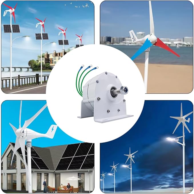 48v, 12000W 12V-220V Gearless Permanent Magnet Generator with Base 3 Phase AC Output Low RPM Free Energy Power Generator for Hydraulic/Wind Power