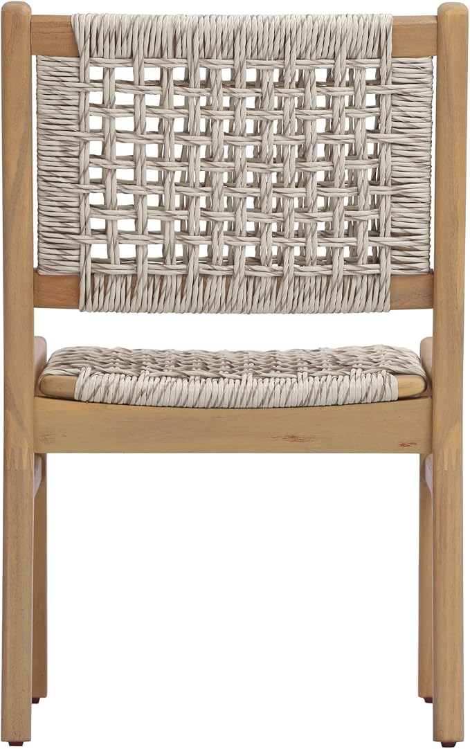 Christopher Knight Home Della Acacia Wood Dining Table Set for 6, 6 Piece Outdoor Dining Set with 70.75" Dinner Table, Bench and Armless Chairs, Patio Furniture Set for Dinner, Light Teak+Light Grey