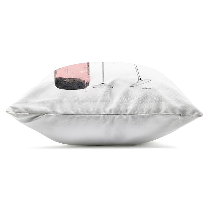 Stupell Industries | Champagne Always Good Idea Pink Glam Bottle, 18 x 18 | Outdoor Pillow, Made in USA - By Amanda Greenwood
