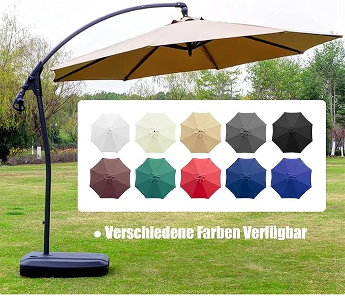 9ft Patio Umbrella Replacement Canopy for 8 Rib, Market Yard Umbrella Replacement Top Cover Fit Outdoor Umbrella (Canopy Only),Green