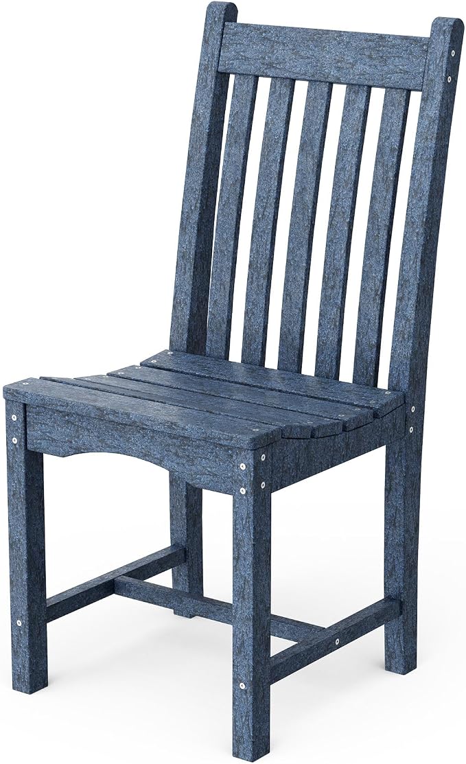 Wildridge Classic 7-Piece 44"x84" Dining Set, Patriot Blue - Outdoor Weather Resistant Recycled Plastic Furniture for Patio