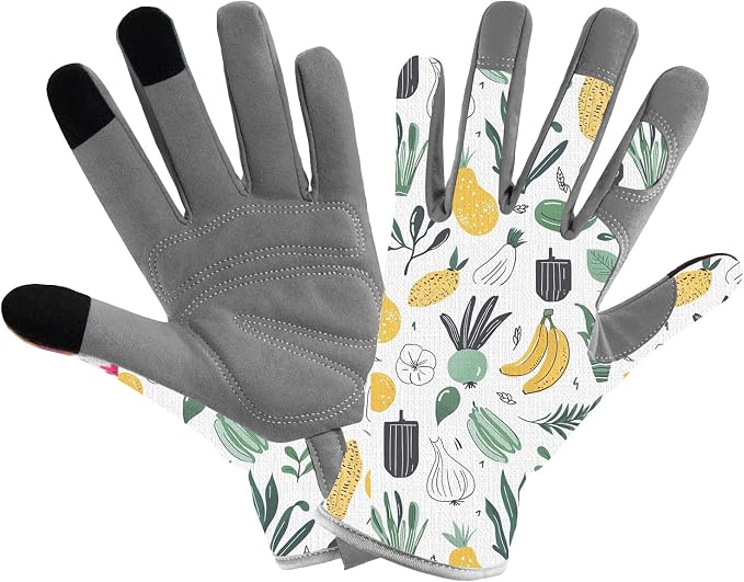 Gardening Gloves for Women, Touchscreen Printed Thorn-Proof | Non-Slip Work Gloves, Ideal Gift for Gardeners, Suitable for Yard Landscaping, Planting & Outdoor Gardening