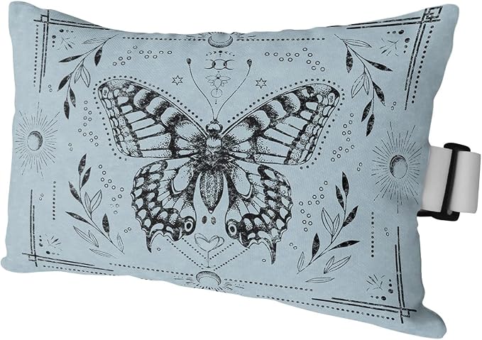 Outdoor Pillows Covers with Inserts Retro Butterfly Sun Leaves Mid Century Geometric Waterproof Pillow with Adjustable Strap Throw Pillows for Patio Furniture Recliner Lounge Chair, 11x16 inch, 1PCS