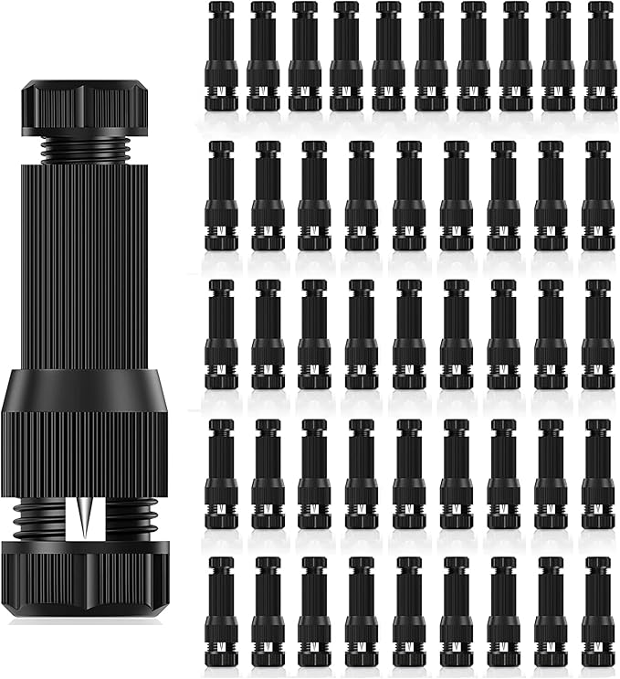 iCreating 46Pack Low Voltage Wire Connector DC 12V, Landscape Lighting Connectors Waterproof for 12/2 14/2 Gauge Cable Landscape Wire Connector for Path Lights Spotlights In-Ground Lights