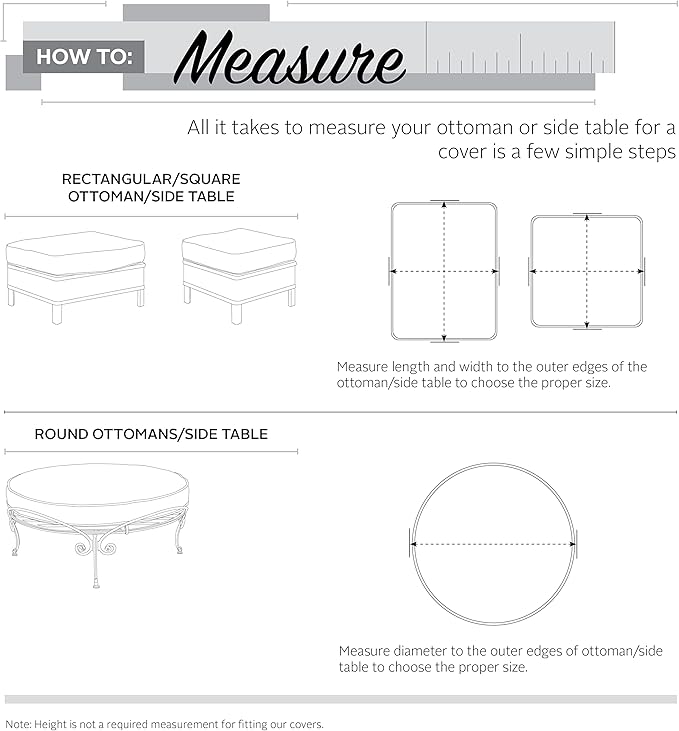 Classic Accessories Ravenna Water-Resistant 30 Inch Round Patio Ottoman/Table Cover, Outdoor Ottoman Cover