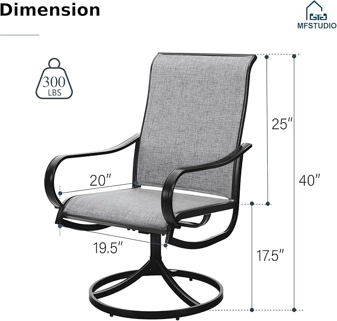 MFSTUDIO Patio Table and Chairs Set, Outdoor Dining Set for 8 Persons, 9 Piece Patio Furniture Dining Set for Deck Yard Garden Poolside