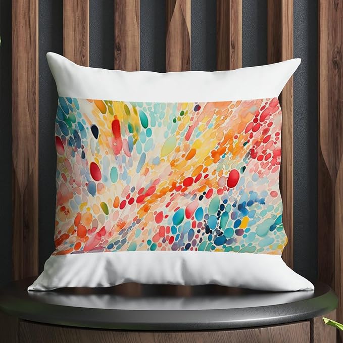 Make It Rain Fiesta Throw Pillow Covers Rainbow Colorful Throw Pillow Cover Classic Decorative Cushion Covers Home Decor for Sofa Bed Chair Car 24x24 in