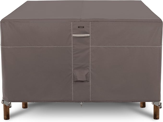 Classic Accessories Ravenna Water-Resistant Patio Bar Table and Chair Set Cover, 66 x 66 x 34 Inch