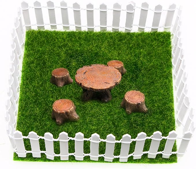 35 Inches Mini Fairy Garden Fence DIY Small Wood Decorative Picket Fence Micro Landscape Miniature Ornaments for Dollhouse, Crafts, Diorama Project, Plant Pot (White(2 PCS))