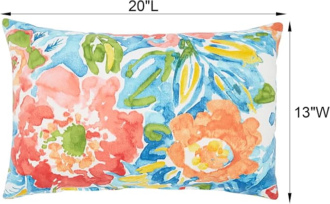 BrylaneHome Bh Outdoor Performance 20" X 13" Lumbar Pillow - Cobalt Tropicana