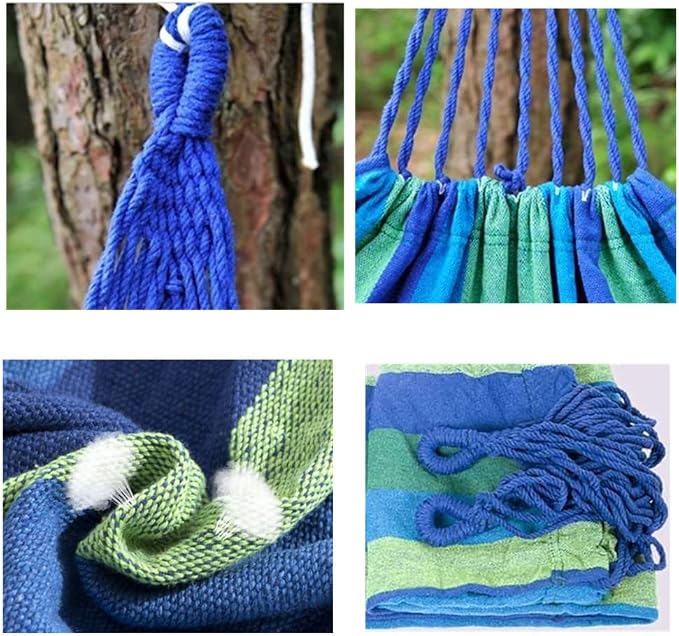 Two-Person Canvas Fabric Hammock with Travel Bag - Ideal for Outdoor and Indoor Use in Patios and Backyards - Holds up to 330 lbs
