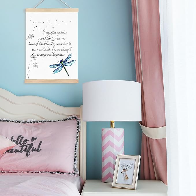 FDHSPAAM Inspirational Dragonfly Wall Art Decor, Inspirational Posters for Home Office, Blue Dragonfly Motivational Wall Decor for Home Bedroom Living Room Office, 12x16 Inch