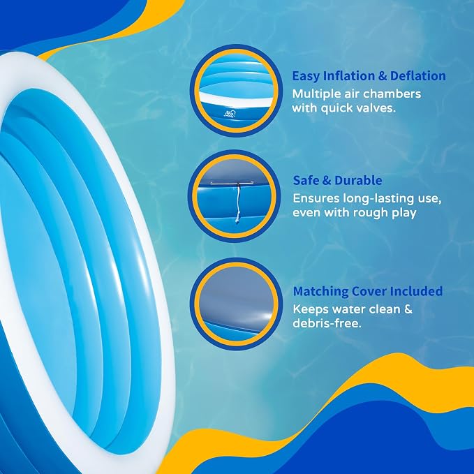 Inflatable 7.5-ft x 22-in Deep Round Family Pool with Cover