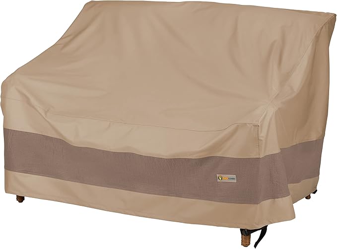 DUCKCOVERS Elegant Waterproof 60 Inch Patio Loveseat Cover, 60W x 36D x 35H, Patio Furniture Covers
