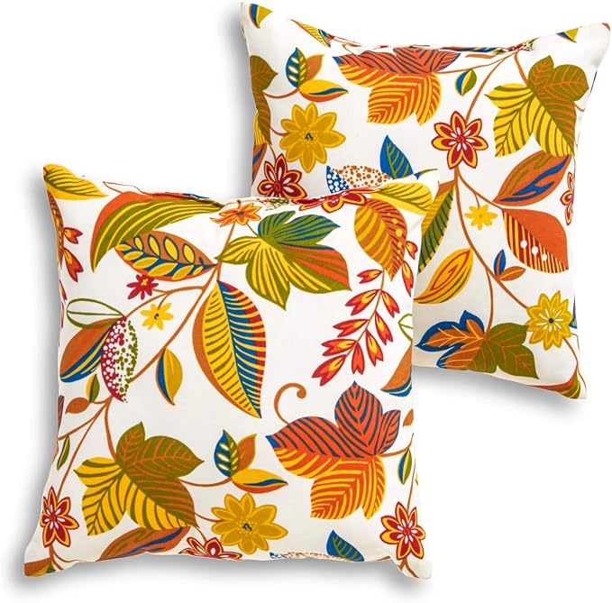 South Pine Porch Outdoor 17-inch Square Accent Pillow (Set of 2), Esprit Floral