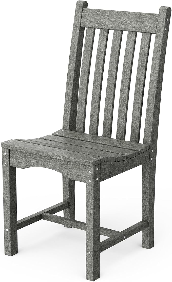 Wildridge Classic 7-Piece 44"x84" Dining Set, Dark Gray - Outdoor Weather Resistant Recycled Plastic Furniture for Patio