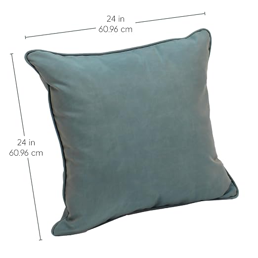 Factory Direct Partners Presidio 24" x 24" Square Decorative Throw Pillow Set with Piping for Indoor/Outdoor Furniture; UV, Fade, Weather-Resistant Olefin Fabric (2-Pack) - Dusty Turquoise, 13811-137