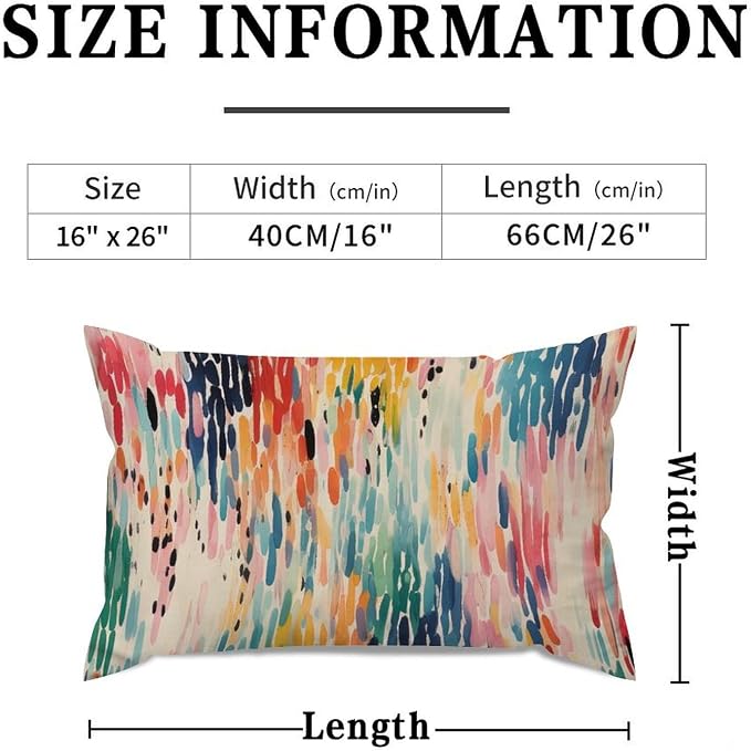 Make It Rain Fiesta Lumbar Throw Pillow Cover Rainbow Colorful Throw Pillow Cover Abstract Outdoor Garden Decoration for for Sofa Bedroom Car Couch 16x26in