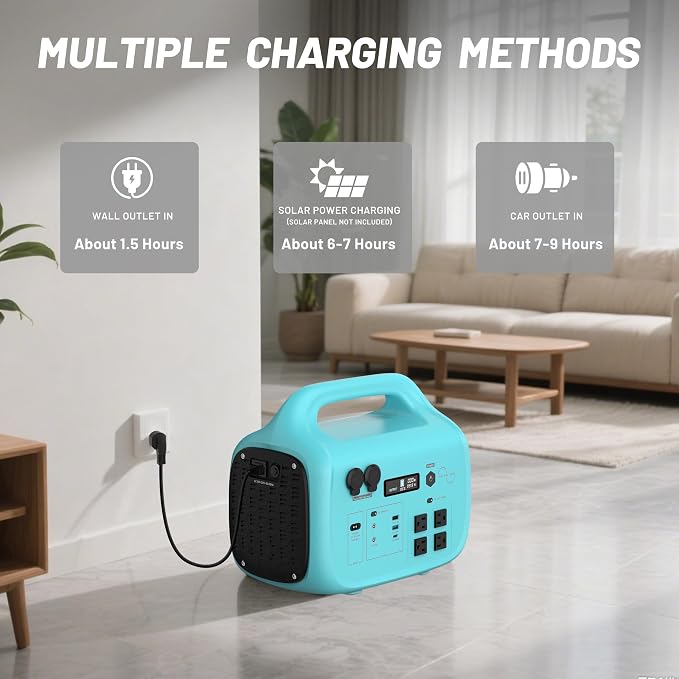 STARY LINE Phantom Series 1800W Portable Power Station (1024Wh) for Home Backup & Camping – Phantom Blue, Listed